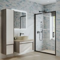 Шкаф пенал Kerama Marazzi Modula 35 MO.165\AR подвесной Белый глянцевый Дерево арт-MO.165\AR — фото 5, Пеналы для ванной комнаты