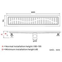 Душевой лоток Gappo с Черной матовой решеткой арт-G86007-36 — фото 3, Душевые лотки