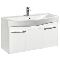 Тумба под раковину Aquaton Беверли 100 подвесная Белый глянец арт-1A236701BV010 — фото 1, Тумбы под раковину