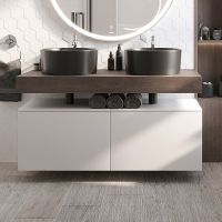 Тумба с раковиной STWORKI Ольборг 120 подвесная Белая матовая Дуб карпентер арт-483387 — фото 10, Тумбы с раковиной