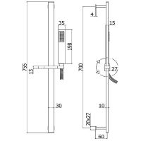 Душевой гарнитур Paffoni City Сталь арт-ZSAL145ST — фото 3, Душевые гарнитуры на штанге