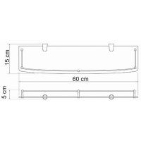 Стеклянная полка WasserKRAFT Хром арт-K-555 — фото 4, Полки для ванной и душа