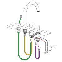 Смеситель на борт ванны Timo Saona с термостатом Черное золото арт-2330/18Y — фото 2, Смесители на борт ванны