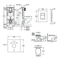 Комплект унитаза с инсталляцией Grohe Solido Compact с сиденьем Микролифт и клавишей смыва Хром арт-39586000 — фото 9, Комплекты унитаз + инсталляция