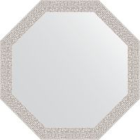 Зеркало Evoform Octagon 53х53 в багетной раме - Мозаика хром 46 мм арт-BY 3957 — фото 1, Зеркала в ванную комнату