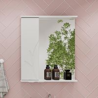 Зеркало со шкафом Volna Adel 60 L с подсветкой Белое арт-zsADEL60.L-01 — фото 1, Зеркальные шкафы в ванную