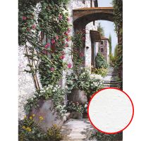 Фреска Ortograf Городской пейзаж живопись 11566 Фактура бархат FX Флизелин (2*2,7) Белый/Зеленый, Город/Цветы/Живопись арт-11566 (бархат FX) — фото 1, Фрески