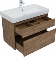 Тумба под раковину Aquanet Nova Lite 85 подвесная Дуб рустикальный арт-249954 — фото 4, Тумбы под раковину