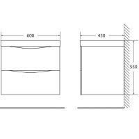 Тумба под раковину BelBagno Marino 60 подвесная Rovere Bianco арт-MARINO-600-2C-SO-WO-P — фото 2, Тумбы под раковину