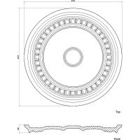 Розетка потолочная Европласт 615x50x615 мм арт-1.56.031 — фото 3, Розетки потолочные