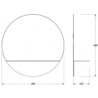 Зеркало Evoform Shadow d60 с металлической полочкой - Черный цвет арт-BY 0561 — фото 6, Зеркала в ванную комнату
