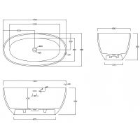 Ванна из искусственного камня Abber Stein 130x68 без гидромассажа арт-AS9641-1.3 — фото 8, Ванны из искусственного камня