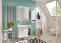 Зеркало со шкафом Aquaton Флай 80 Белый Дуб крафт арт-1A237702FAX10 — фото 4, Зеркальные шкафы в ванную