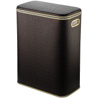 Корзина для белья Geralis Punto Шоколад, кант Золото, стандартная арт-PCG-B — фото 1, Корзины для белья