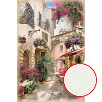 Фреска Ortograf Городской пейзаж 30502 Фактура флок FLK Флизелин (1,8*2,7) Бежевый/Розовый, Город/Цветы арт-30502 (флок FLK) — фото 1, Фрески