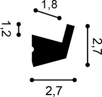 Карниз Orac Decor CX189 2000x27x27 мм арт-CX189 (карниз) — фото 2, Карнизы