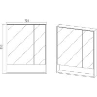 Зеркальный шкаф VIANT Мальта 70 Белый шелк арт-VMAL70BEL-ZSH — фото 5, Зеркальные шкафы в ванную