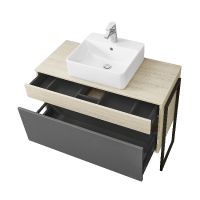 Тумба под раковину Aquaton Лофт Урбан 100 подвесная Cерый графит Дуб орегон арт-1A247701LQX60 — фото 9, Тумбы под раковину