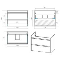 Тумба с раковиной Brevita Balaton 75 подвесная Белая матовая арт-УТ000014507 — фото 7, Тумбы с раковиной