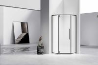 Душевой уголок Vincea Slim-N 100x100 профиль Черный стекло прозрачное арт-VSP-4SN100CLB — фото 3, Душевые уголки трапеция