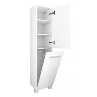 Шкаф пенал 1MarKa Соната 35 R с бельевой корзиной Белый глянцевый арт-У23259 — фото 2, Пеналы для ванной комнаты