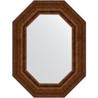 Зеркало Evoform Polygon 82х62 в багетной раме - Состаренная бронза с орнаментом 120 мм арт-BY 7265 — фото 1, Зеркала в ванную комнату