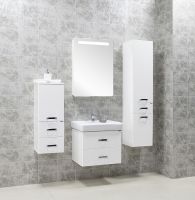 Шкаф пенал Aquaton Америна 34 подвесной Белый арт-1A135203AM010 — фото 3, Пеналы для ванной комнаты