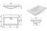 Раковина Эстет Монако 90 Белая арт-ФР-00002610 — фото 5, Раковины встраиваемые сверху