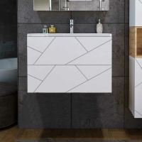 Тумба под раковину Бриклаер Кристалл 80 подвесная Белая арт-4627125415968 — фото 2, Тумбы под раковину