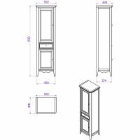 Товар: Шкаф пенал TW Veronica Nuovo 50 L Bianco арт-VER3050S-B - фото 2 Шкаф пенал TW Veronica Nuovo 50 L Bianco арт-VER3050S-B — фото 2, Пеналы для ванной комнаты