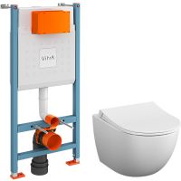 Комплект унитаза с инсталляцией Vitra Sento с сиденьем Микролифт арт-9830B003-7211 — фото 1, Комплекты унитаз + инсталляция