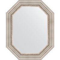 Зеркало Evoform Octagon 61x76 в багетной раме - Римское серебро 88 мм арт-BY 7166 — фото 1, Зеркала в ванную комнату