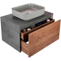 Тумба под раковину Vincea Mesa 80 подвесная T.Oak Beton арт-VMC-2MS800TB — фото 8, Тумбы под раковину