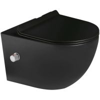 Унитаз биде SantiLine подвесной Черный матовый с сиденьем Микролифт арт-SL-5002MB-BD — фото 1, Подвесные унитазы