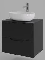 Тумба с раковиной Orange Line 60 подвесная Черная матовая арт-Li-60TubMDF+B05-480W — фото 2, Тумбы с раковиной