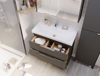 Тумба под раковину 1MarKa Gaula 80Н Графит матовый арт-У92547 — фото 7, Тумбы под раковину