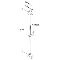 Душевой гарнитур Kludi Nova Fonte Puristic Золото брашированное арт-20840N0-15 — фото 2, Душевые гарнитуры на штанге