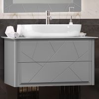 Тумба под раковину Opadiris Луиджи 90 подвесная Серая матовая арт-00-00005940 — фото 6, Тумбы под раковину