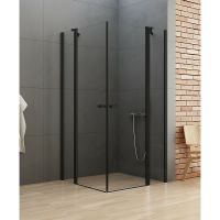 Душевой уголок New Trendy New Soleo Black 90х120 профиль Черный стекло прозрачное арт-K-0555 — фото 2, Прямоугольные душевые уголки