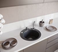 Кухонная мойка Domaci Бьелла DMC-05 арт-GWS-05-308 черная — фото 4, Кухонные мойки