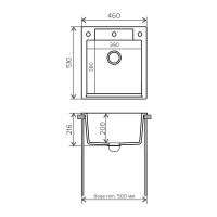 Кухонная мойка Polygran Argo-460 №36 Белый хлопок арт-473363 — фото 3, Кухонные мойки