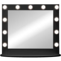 Зеркало Континент 800х700 гримерное с подсветкой Черное с механическим выключателем арт-ЗГП43 — фото 3, Зеркала в ванную комнату