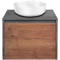 Тумба под раковину Vincea Mesa 60 подвесная T.Oak Beton арт-VMC-2MS600TB — фото 1, Тумбы под раковину