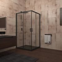 Товар: Душевой уголок Veconi Rovigo RV-13 90x90 профиль Черный матовый стекло прозрачное арт-RV13-90-01-C5 - фото 2 Душевой уголок Veconi Rovigo RV-13 90x90 профиль Черный матовый стекло прозрачное арт-RV13-90-01-C5 — фото 2, Квадратные душевые уголки