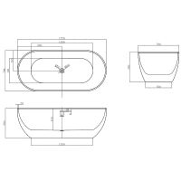 Акриловая ванна Abber 172х79 без гидромассажа арт-AB9241MW — фото 6, Акриловые ванны