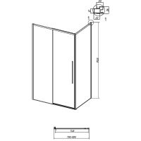 Душевая стенка Grossman Galaxy 80 профиль Черный матовый стекло тонированное арт-200.K33.01.80.21.10 — фото 11, Боковые стенки