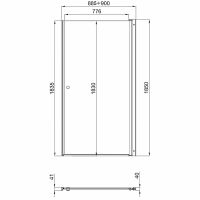 Душевая дверь Triton Уно 90 профиль Хром стекло прозрачное арт-Щ0000036858 — фото 11, Распашные душевые двери