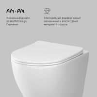 Товар: Унитаз AM.PM Like подвесной с сиденьем Микролифт арт-C801900SC - фото 2 Унитаз AM.PM Like подвесной с сиденьем Микролифт арт-C801900SC — фото 2, Подвесные унитазы