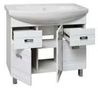 Тумба под раковину Runo Турин 85 Белая арт-УТ000002095 — фото 4, Тумбы под раковину