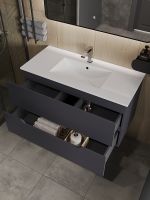 Тумба с раковиной Orange Line 100 подвесная Графит матовый арт-Li-100Tug+Ra — фото 3, Тумбы с раковиной